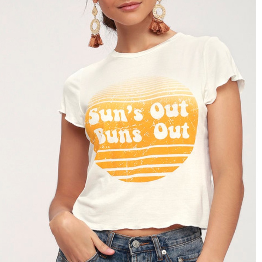 SAGE Sun’s Out Buns Out T-Shirt NWT